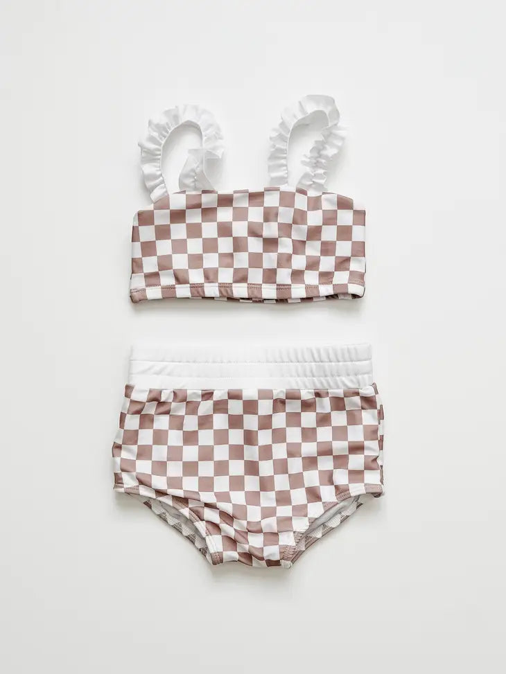 Bikini Set- Tan Checkered